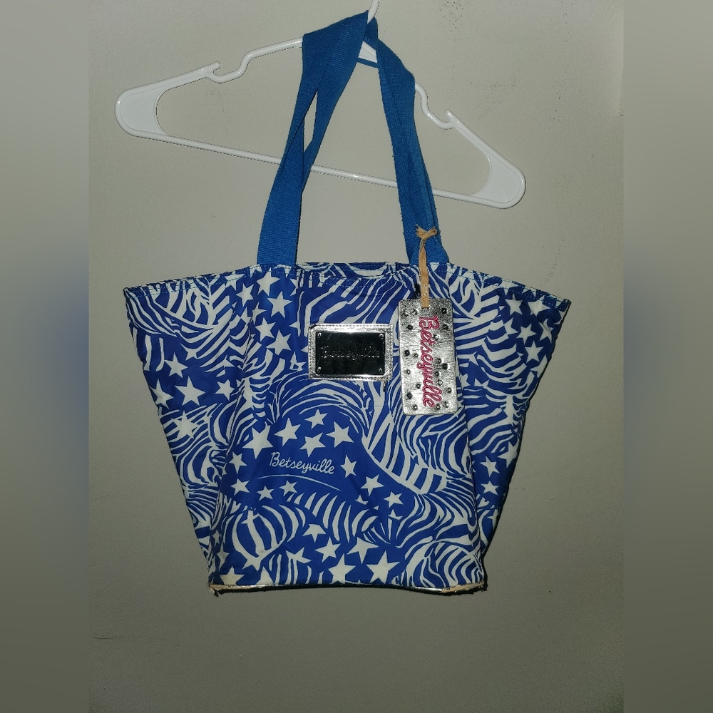 Betsey Johnson Blue and White Starry Tote